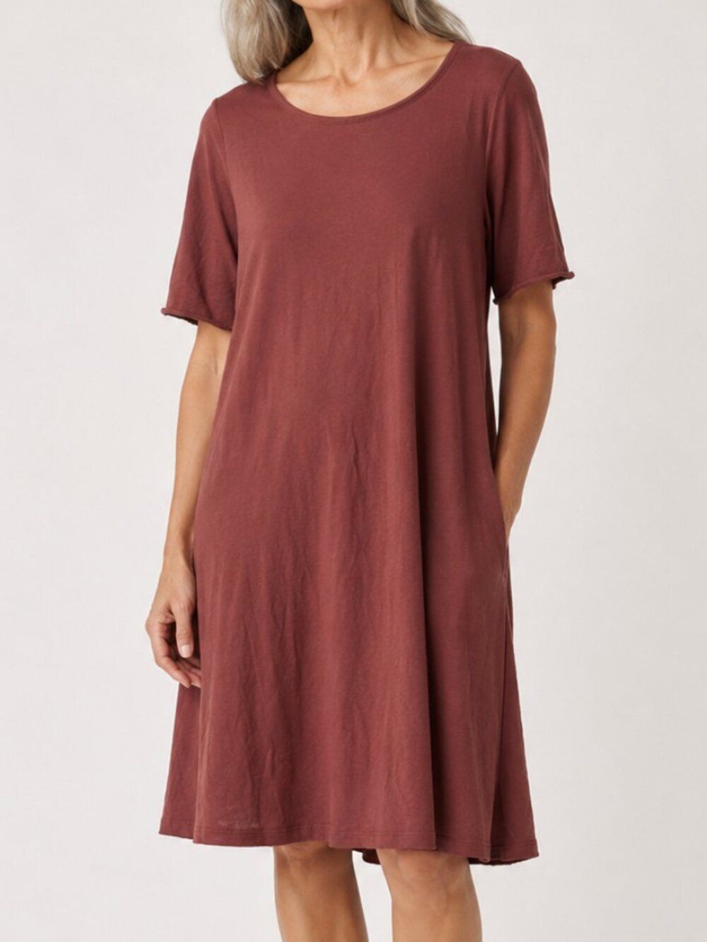 Wool& Woolland Merino wool blend Raw Hem Sleeve Shirt Dress Womens Size Large